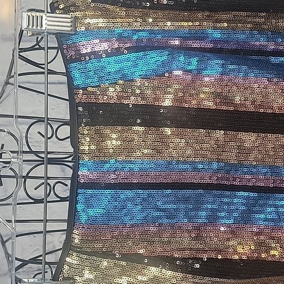 *BLUSH Multicolored Sequined Mini‎ Skirt Small - Picture 2 of 6